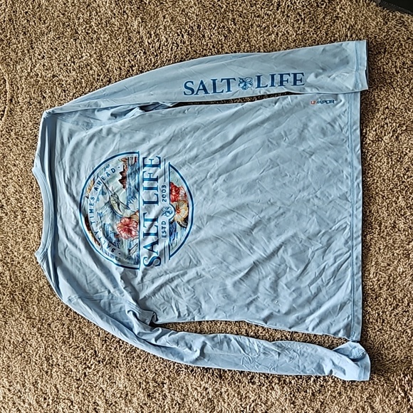 Salt Life Long sleeve T shirt, blue, size L - Picture 5 of 6